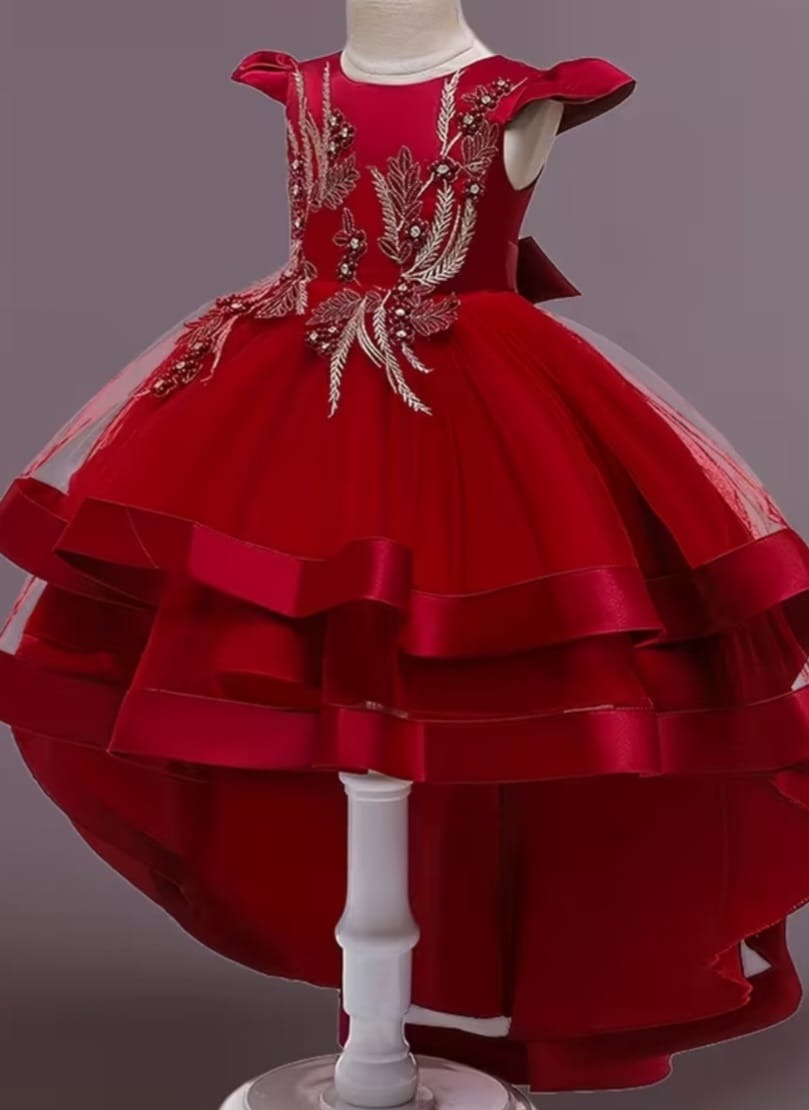 Flower Girl red lace dress